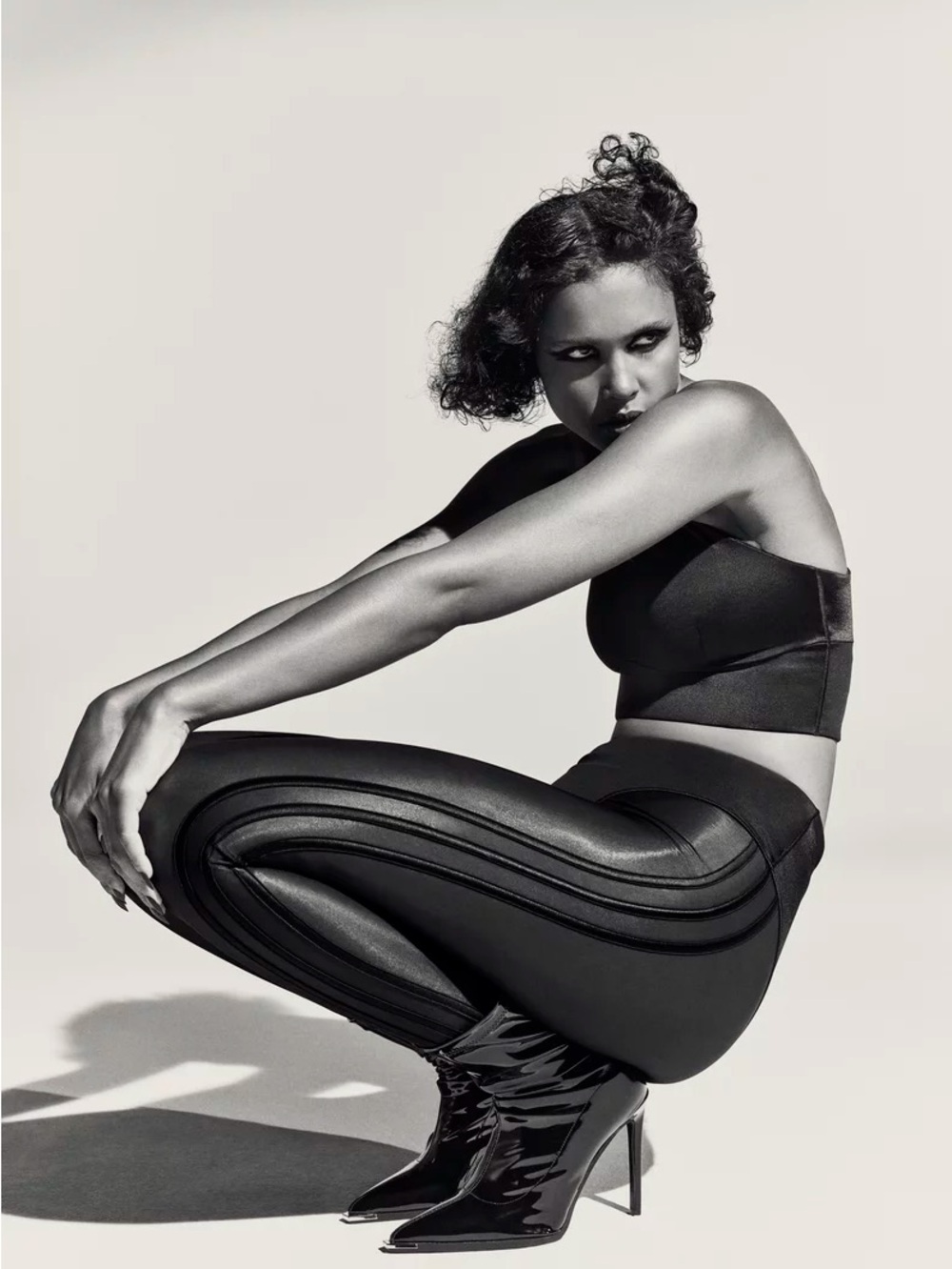 IVY PARK Shiny Tight Black High-Waist Leggings XS NWT